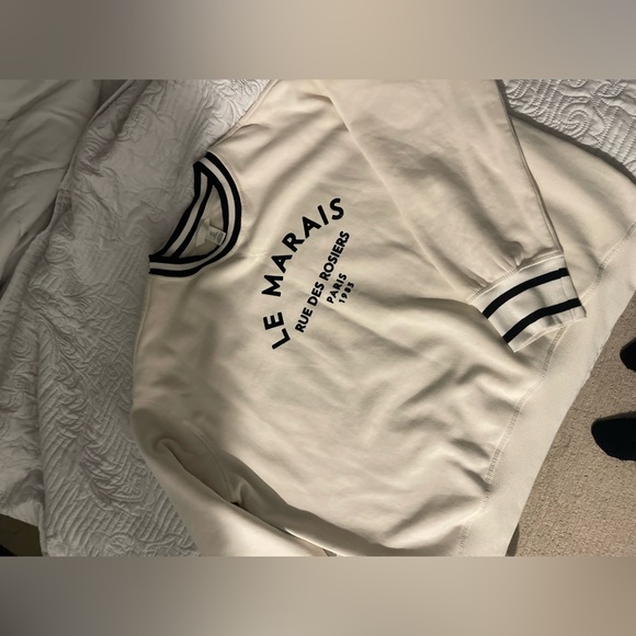 H&M LE MARAIS CREAM BLACK  SWEATER M - Picture 4 of 9